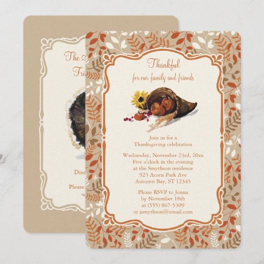 Thanksgiving herfstoogst Herfst gebladerte Kaart (Voorkant / Achterkant)