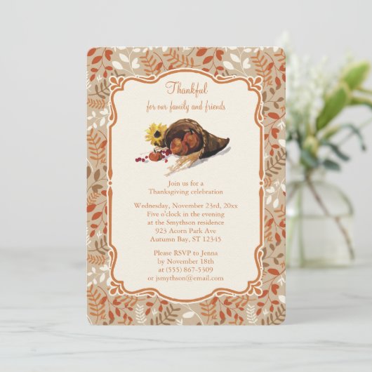 Thanksgiving herfstoogst Herfst gebladerte Kaart (Staand voorkant)