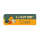 Thanksgiving herfstpompoenen retouradresslabels etiket (Voorkant)