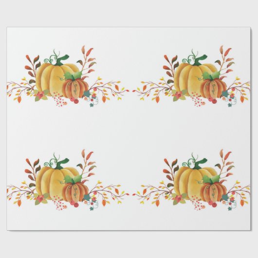 Thanksgiving herfstpompoenontwerp cadeaupapier (Vlak)