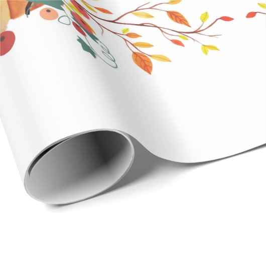 Thanksgiving herfstpompoenontwerp cadeaupapier (Rol Hoek)