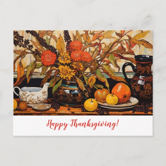 Thanksgiving-herfstschilderij Briefkaart (Voorkant)