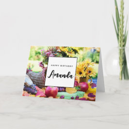 Thanksgiving herfstvakantie oogsttafel Verjaardag Kaart