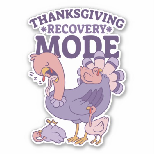 THANKSGIVING HERSTEL MODUS SLAPERIG TURKIJE STICKER (Voorkant)