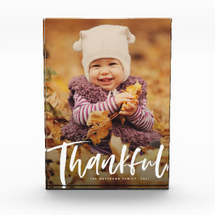 Thanksgiving het ankful borstelmanuscript moderne fotoblokken