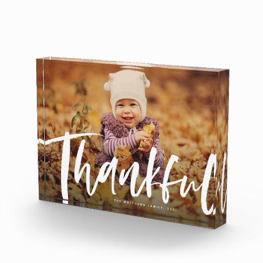 Thanksgiving het dankbare penseelmanuscript modern fotoblokken (Rechts)