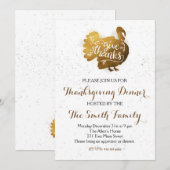 Thanksgiving Het diner geeft de Uitnodiging van Be (Voorkant / Achterkant)