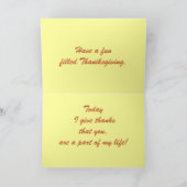 THANKSGIVING, HET GEVEN VAN BEDANKT VOOR U kaart (Binnen)