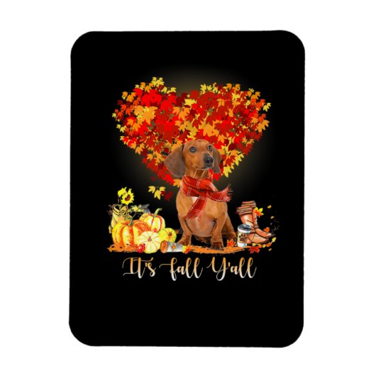 Thanksgiving Het is Herfst Y'all Dachshund Magneet (Verticaal)