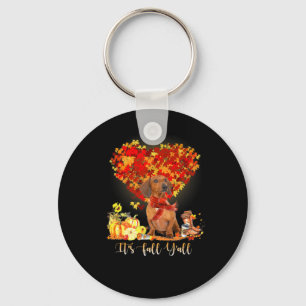 Thanksgiving Het is Herfst Y'all Dachshund Sleutelhanger