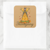 Thanksgiving Holiday Angel Seizoensgebonden leuke  Vierkante Sticker (Tas)