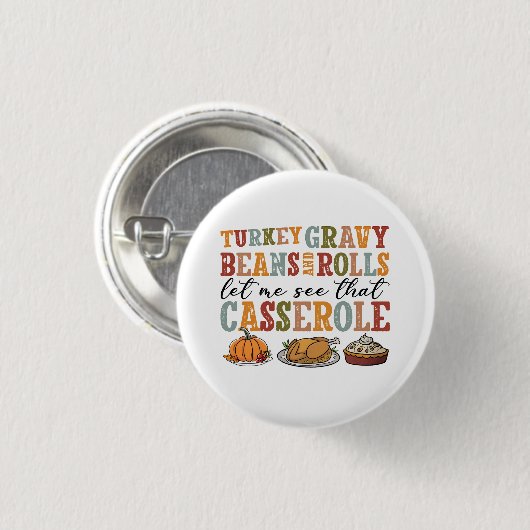 Thanksgiving Holiday Casserole Ronde Button 3,2 Cm (Voorkant /achterkant)