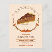Thanksgiving Holiday glimlachend Pecan Pie Tan Bro Uitnodiging Briefkaart (Voorkant)