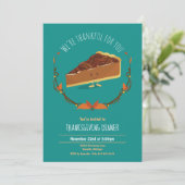 Thanksgiving Holiday Happy Pecan Pie nodigt Blauwg Kaart (Staand voorkant)