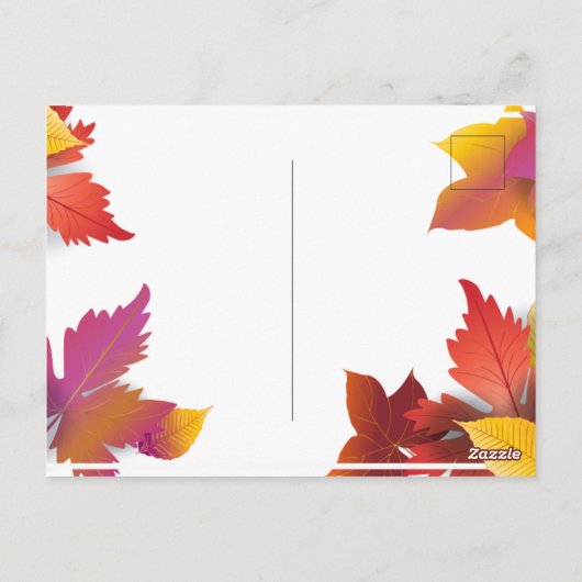 Thanksgiving Holiday Herfst Maple Leaves Brush dec Briefkaart (Achterkant)