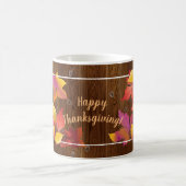 Thanksgiving Holiday Herfst Maple Leaves Wood deco Koffiemok (Center)