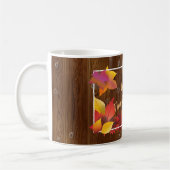 Thanksgiving Holiday Herfst Maple Leaves Wood deco Koffiemok (Links)