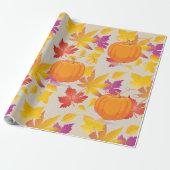 Thanksgiving Holiday Herfst Maple lekt RETRO decor Cadeaupapier (Uitgerold)