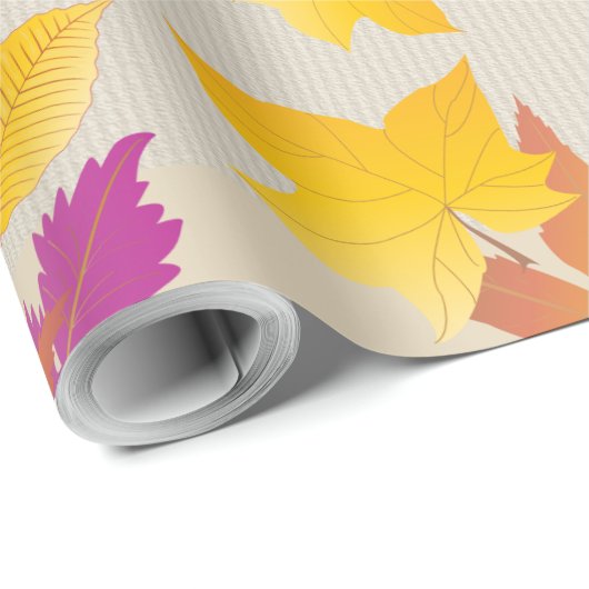 Thanksgiving Holiday Herfst Maple lekt RETRO decor Cadeaupapier (Rol Hoek)