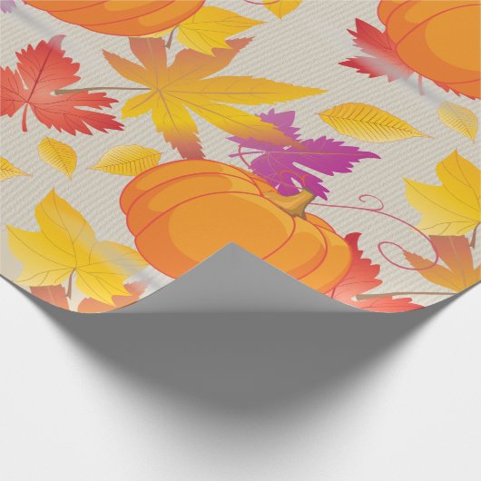 Thanksgiving Holiday Herfst Maple lekt RETRO decor Cadeaupapier (Hoek)