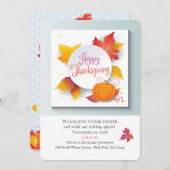 Thanksgiving Holiday Herfst Maple verlaat Waterver Kaart (Voorkant / Achterkant)