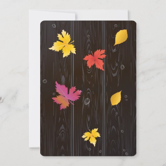 Thanksgiving Holiday Herfst Maple verlaat Waterver Kaart (Achterkant)