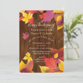 Thanksgiving Holiday Herfst Maple verlaat Waterver Kaart (Staand voorkant)