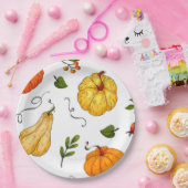 Thanksgiving Holiday Herfst Pumpkin Modern Sinaasa Papieren Bordje (Feest)