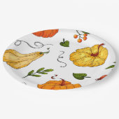 Thanksgiving Holiday Herfst Pumpkin Modern Sinaasa Papieren Bordje (Gekanteld)