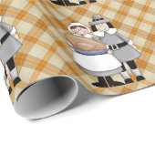 Thanksgiving Holiday Pilgrim inpakpapier (Rol Hoek)