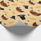 Thanksgiving Holiday Turkije patroonomslag Cadeaupapier (Hoek)