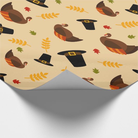 Thanksgiving Holiday Turkije patroonomslag Cadeaupapier (Hoek)