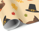 Thanksgiving Holiday Turkije patroonomslag Cadeaupapier (Rol Hoek)