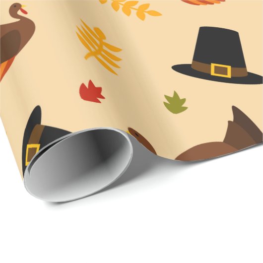 Thanksgiving Holiday Turkije patroonomslag Cadeaupapier (Rol Hoek)