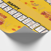 Thanksgiving Holiday Yellow Cadeaupapier (Hoek)