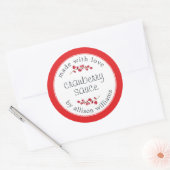 Thanksgiving Homemade Cranberry Sauce Bright Red Ronde Sticker (Envelop)