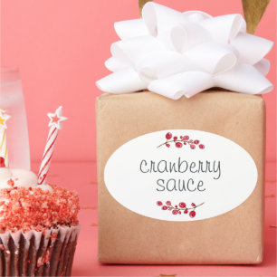 Thanksgiving Homemade Cranberry Sauce Ovale Sticker