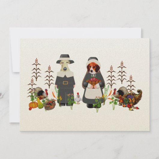 Thanksgiving Honden Kaart (Voorkant)