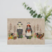 Thanksgiving Honden Kaart (Staand voorkant)