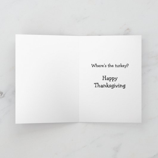 Thanksgiving Hongerige Kat Thanksgiving Kaart (Binnen)