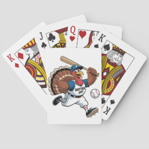 Thanksgiving honkbal Turkije Batter Gobbler Pokerkaarten