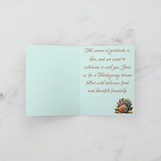 Thanksgiving honor turkey Invitacion Kaart (Binnen)