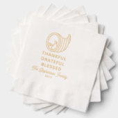 Thanksgiving hoorn des overvloeds dankbaar gezegen folie servetten (Insitu (Gestapeld))