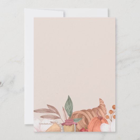 Thanksgiving Hoorn des Overvloeds Kaart (Achterkant)