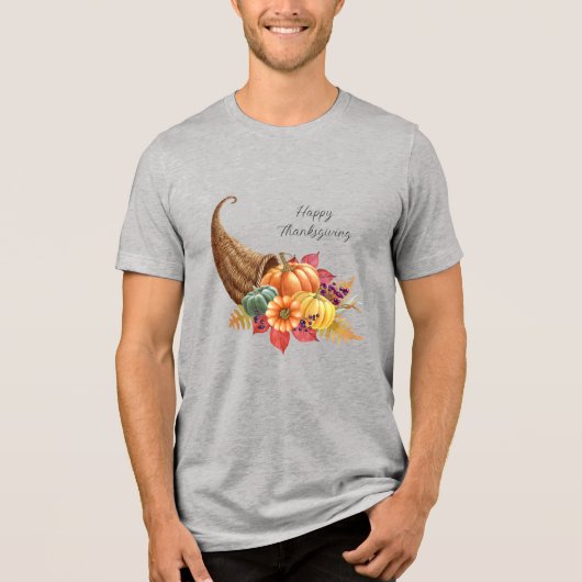 Thanksgiving hoorn des overvloeds Mannen T-shirt (Voorkant)