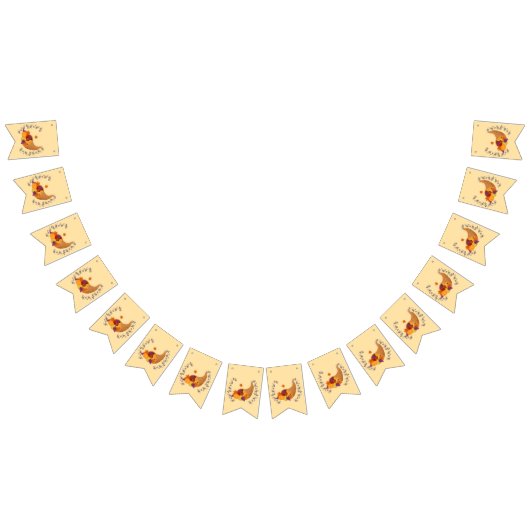 Thanksgiving hoorn des overvloeds op crème bunting vlaggetjes (Alle)