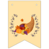 Thanksgiving hoorn des overvloeds op crème bunting vlaggetjes (Tweede vlag)