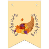 Thanksgiving hoorn des overvloeds op crème bunting vlaggetjes (Derde vlag)