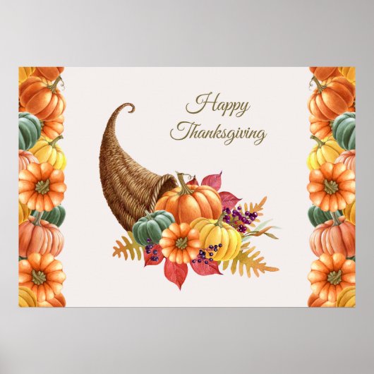 Thanksgiving hoorn des overvloeds Poster (Voorkant)