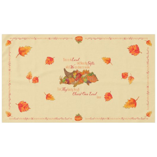Thanksgiving hoorn des overvloeds zegengebed tafelkleed (Voorkant (Horizontaal))